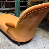 Antique velvet chaise longue