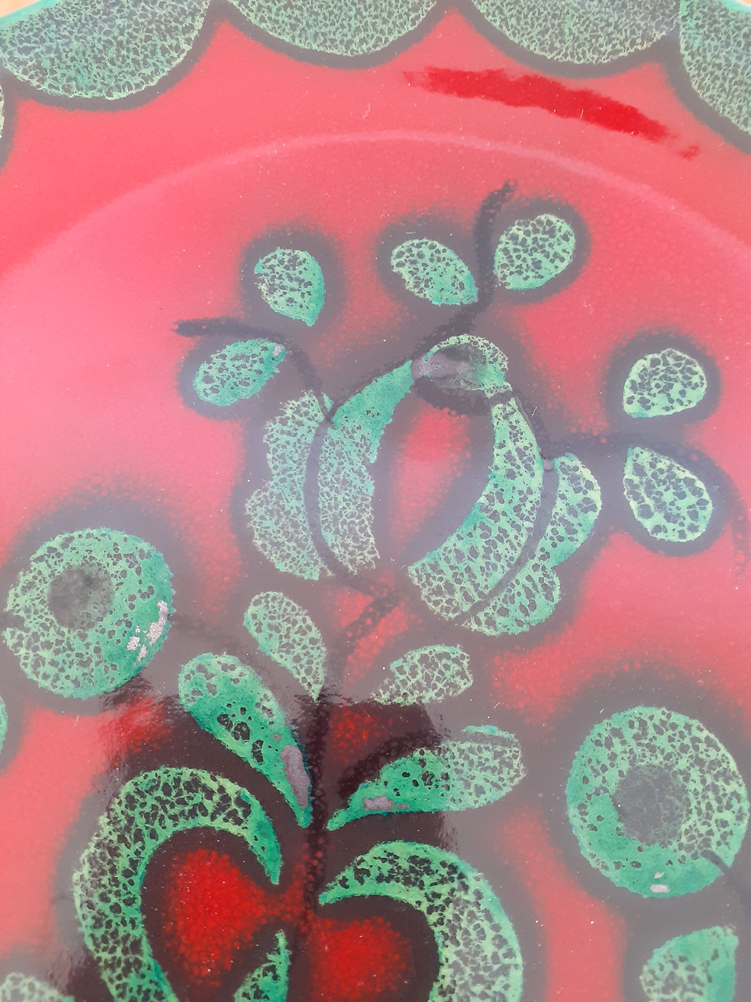 Set of 5 plates Gallo Piroschka Villeroy and Bosch green and red