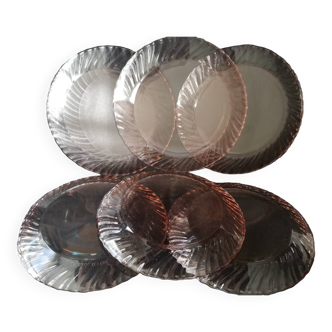 Set of 6 Rosaline Arcoroc flat plates