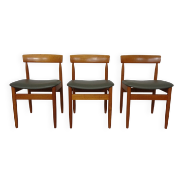 Dining Chairs in Teak and Leather by Farsø Stolefabrik, 1960s, Set of 3