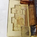 Set of wall lamps glass amber Holm Sorensen Denmark