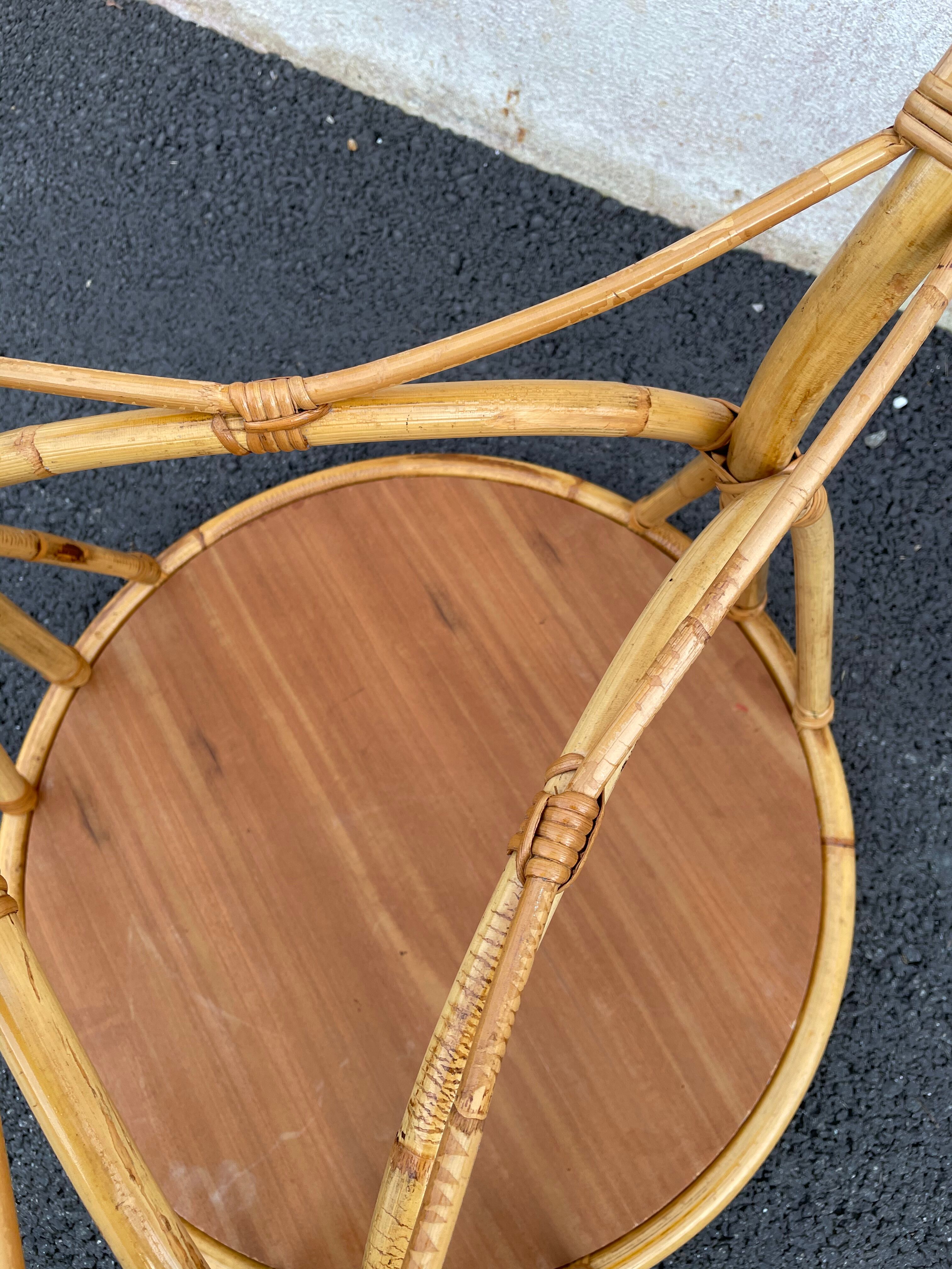 Vintage rattan roundtable