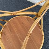 Vintage rattan roundtable