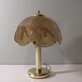 Vintage table lamp in brass and glass by Eglo, Austria 1970-1980