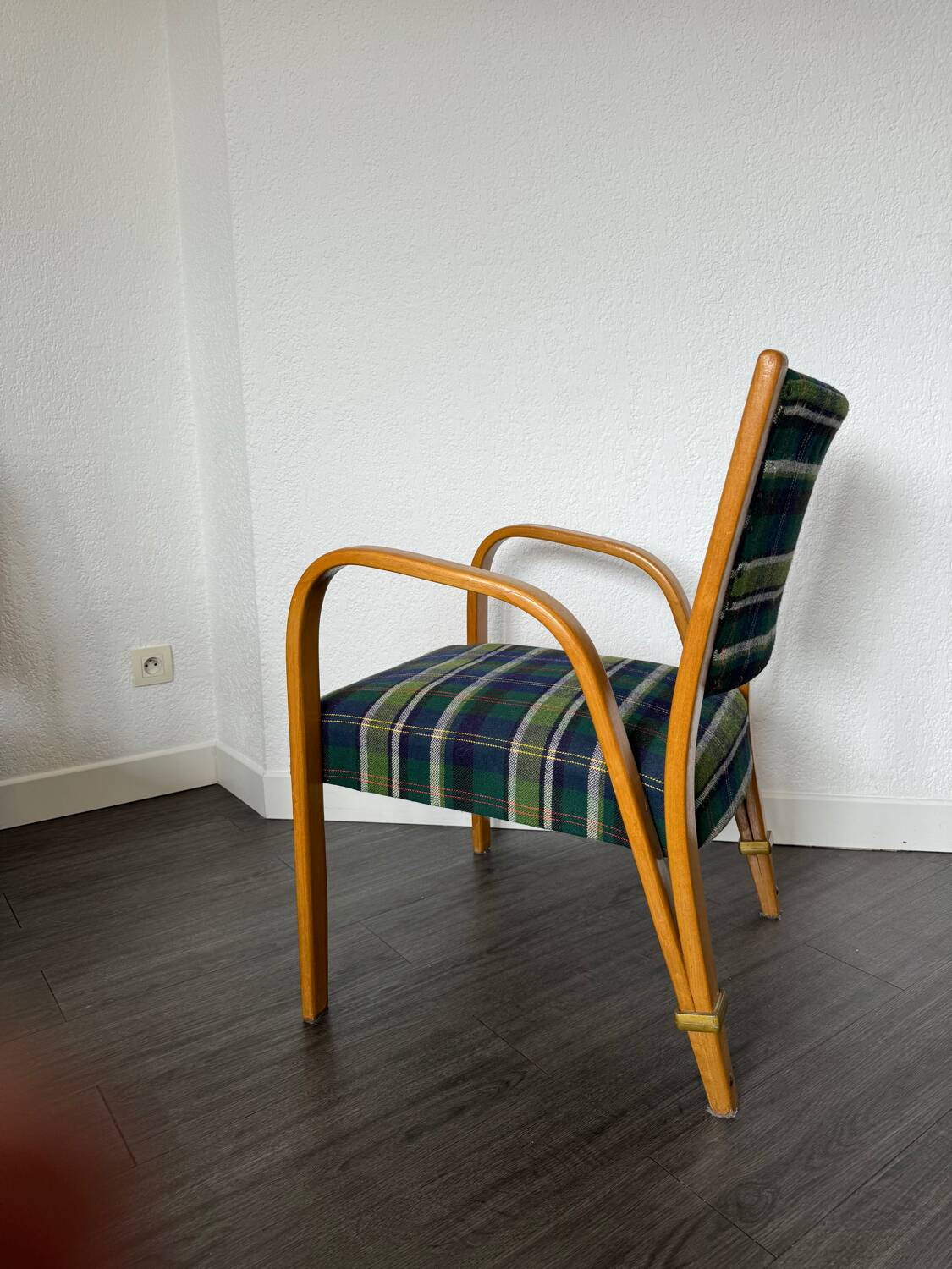 Fauteuil Bow Bois par Hugues Steiner 1950