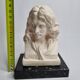 Buste de Molière en plâtre ciré sur socle en marbre 14 cm