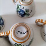 Ensemble 5 mini tasses italiennes en faïence peinte – années 60/70