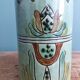 Handmade ceramic mug vase signed in enamelled terracotta
