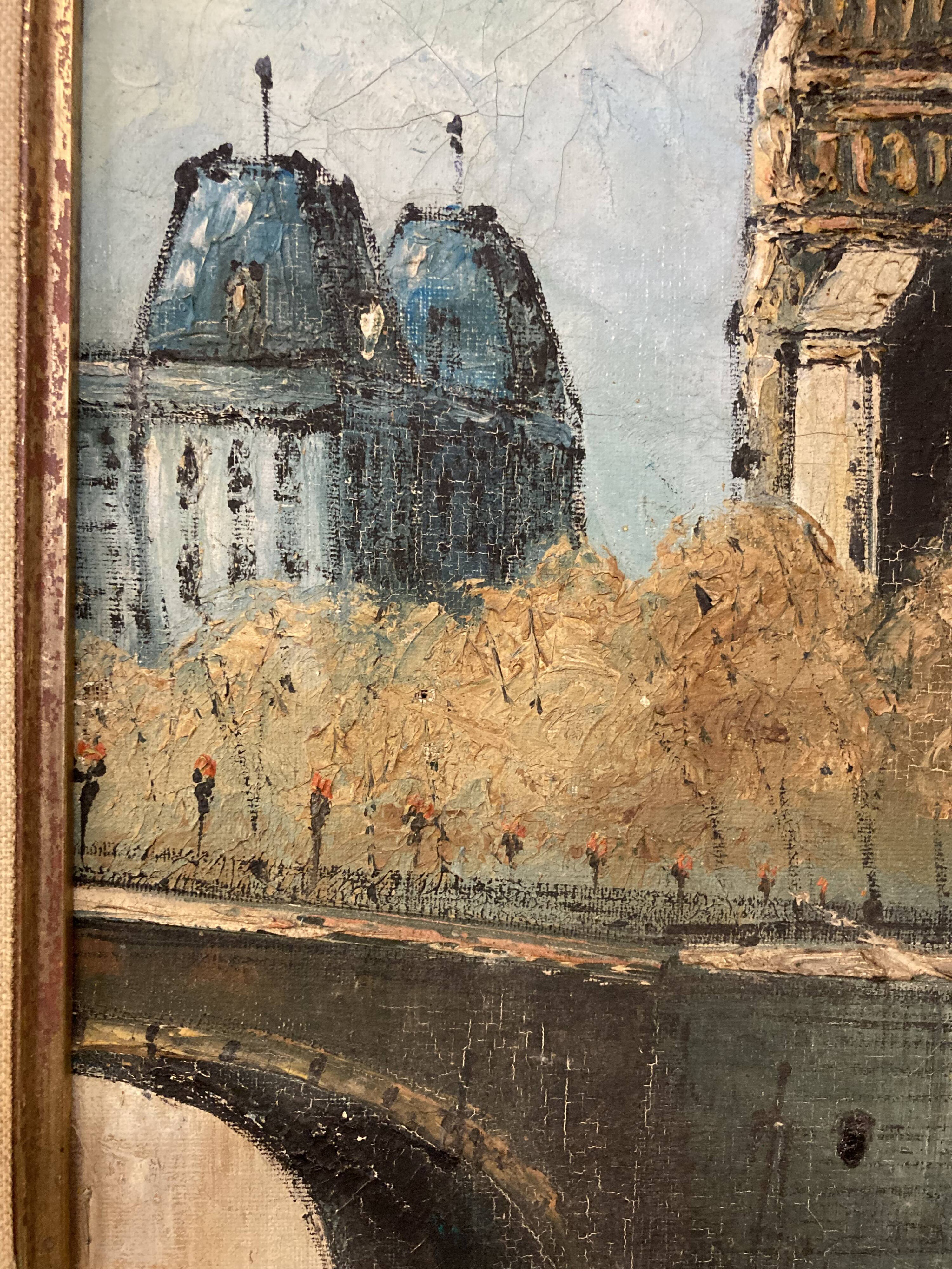 French School, 20th century, Notre-Dame-de-Paris, oil on canvas