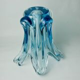 Blue seguso vase in murano glass, italy, 1970