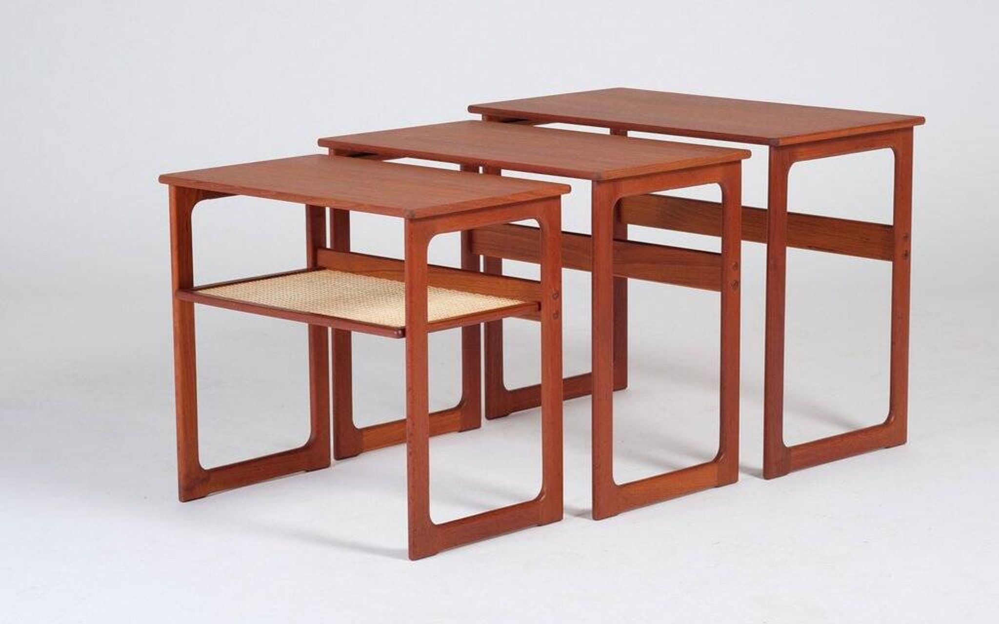 Nest of Teak Tables by Johannes Andersen for CFC Silkeborg, Denmark, 1950s, Set of 3