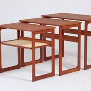 Nest of Teak Tables by Johannes Andersen for CFC Silkeborg, Denmark, 1950s, Set of 3