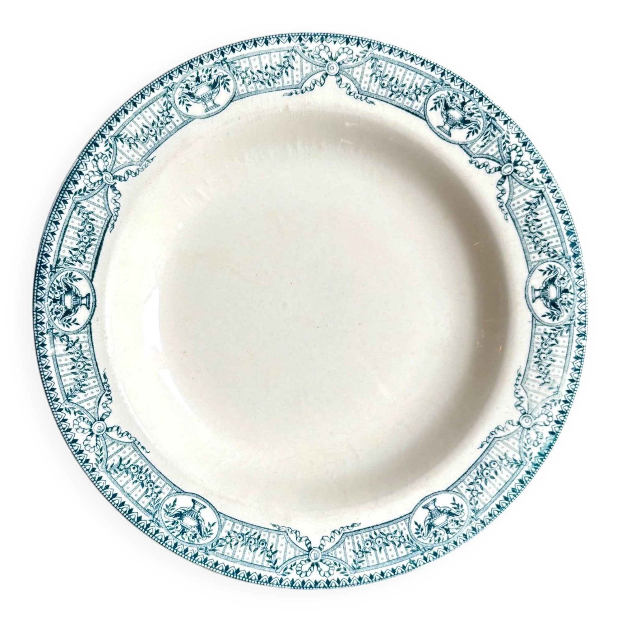 Deep plate Salins in ironstone, "Directoire" service