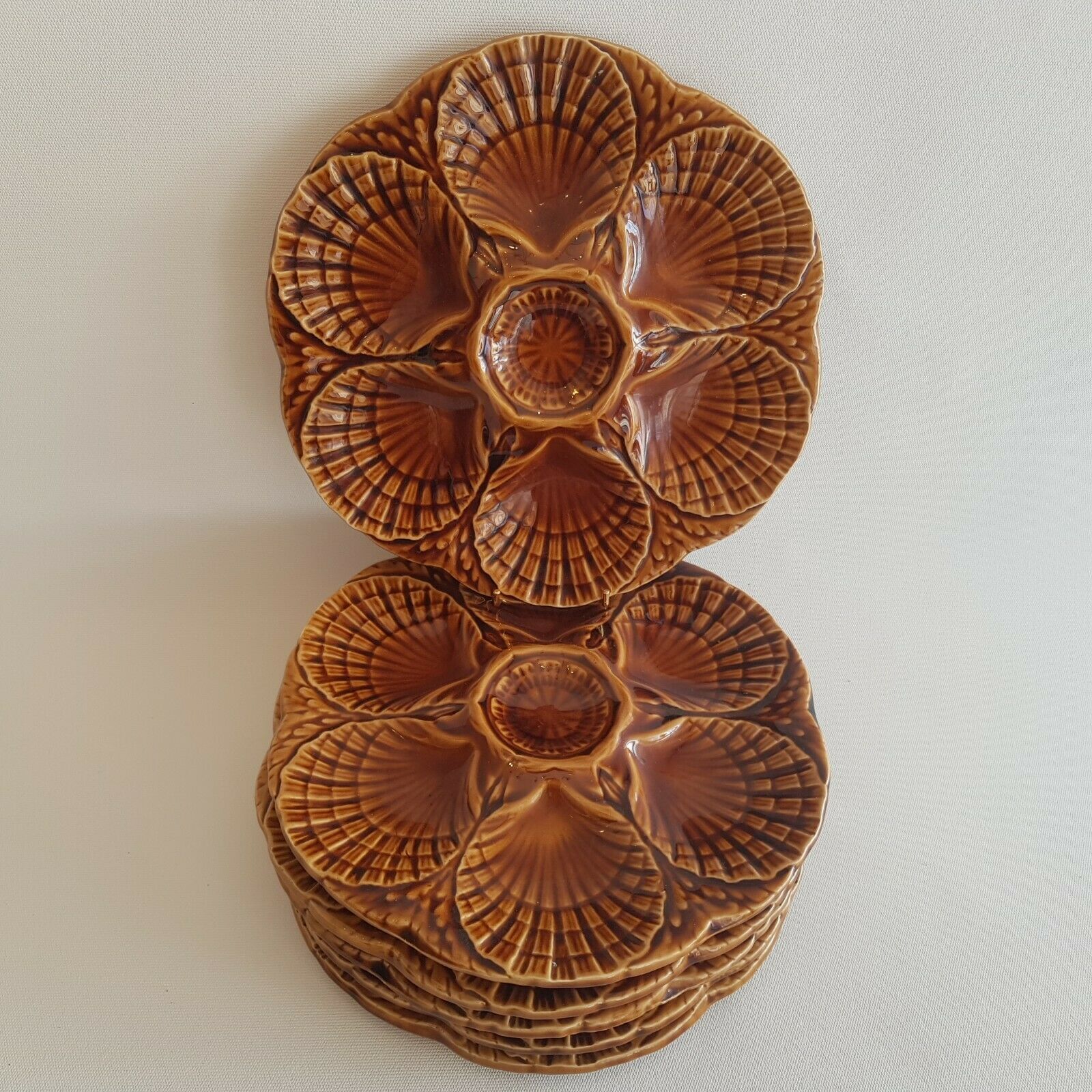 Service 6 plates with oysters Sarreguemines