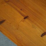 Square coffee table in solid pine in Swedish modern style by Sven Larsson, brutalism, 1970s.