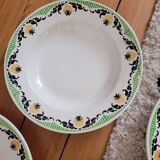Set of 5 Maroussia Digoin Sarreguemines soup plates