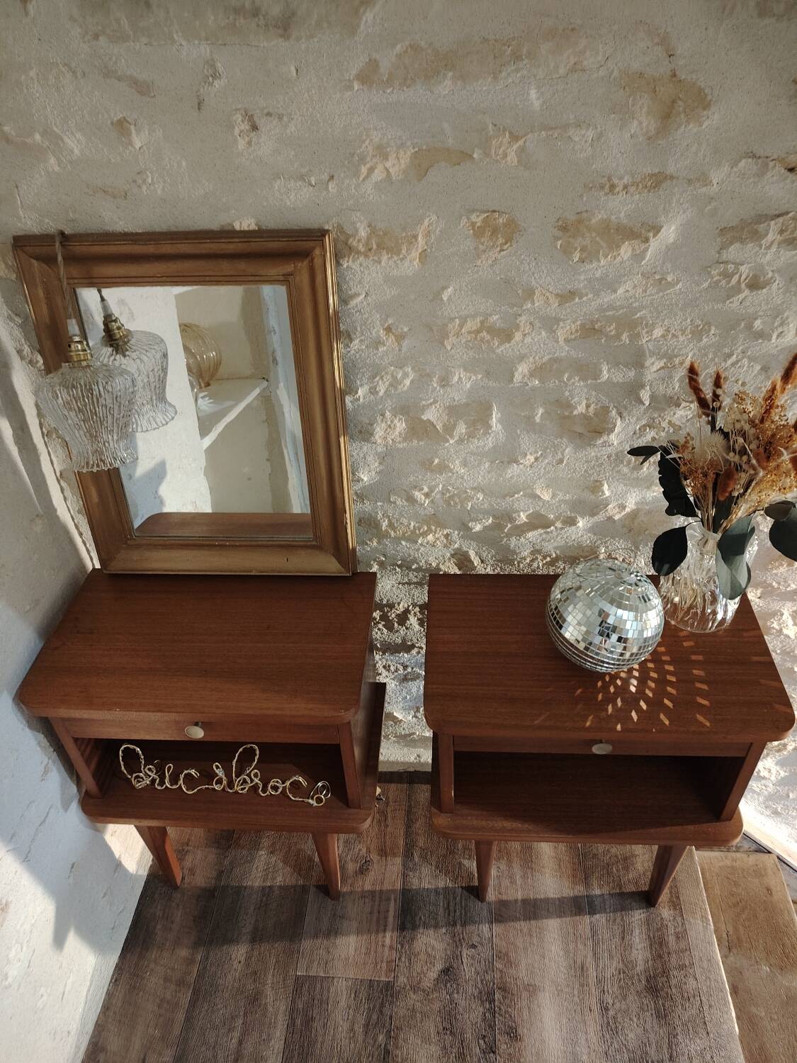 Pair of 70's bedside tables