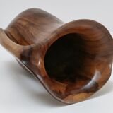 Sculptural pitcher olive wood design 60s