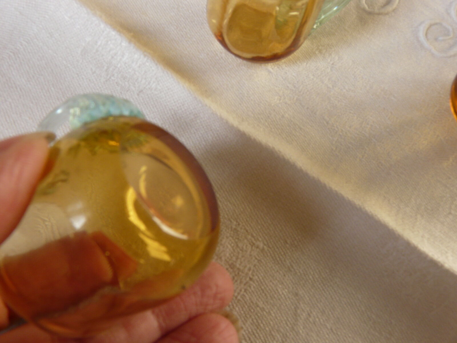 6 verres à liqueur modèle Georges Sand verre teinté