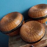 3 nesting baskets boxes in rattan or bamboo