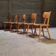 Set of 5 all-wood chairs published by Ton 1960
