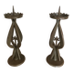 Paire de grands chandeliers brutalistes