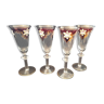 4 Murano crystal champagne flutes