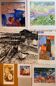 Set of 7 watercolour paintings signed B. Lévêque "Travel Notebook"