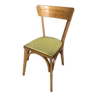 Bistro chair light wood + vintage yellow galette seat