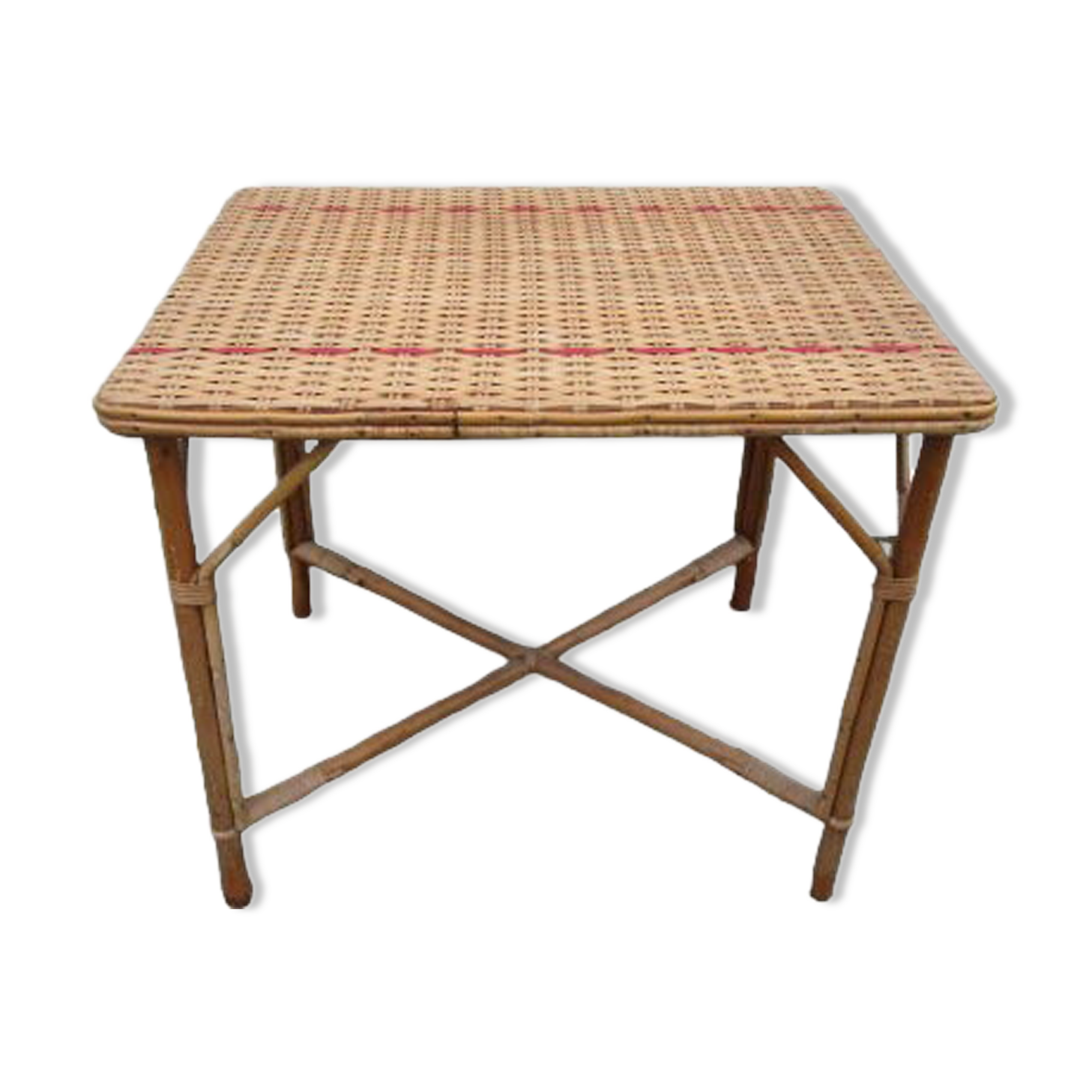 Vintage bamboo and rattan table