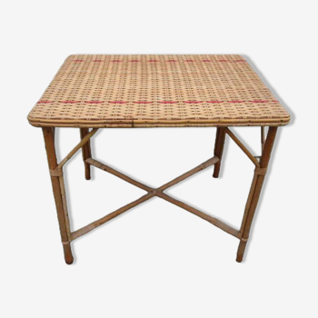 Table bambou et rotin vintage