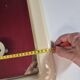 vintage mirror from the 70s with a large beige border, 90 by 60 cm