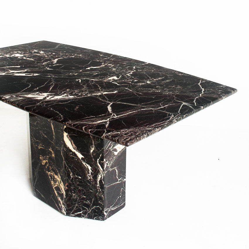 Vintage marble dining table with two extensions, Italy, 80's