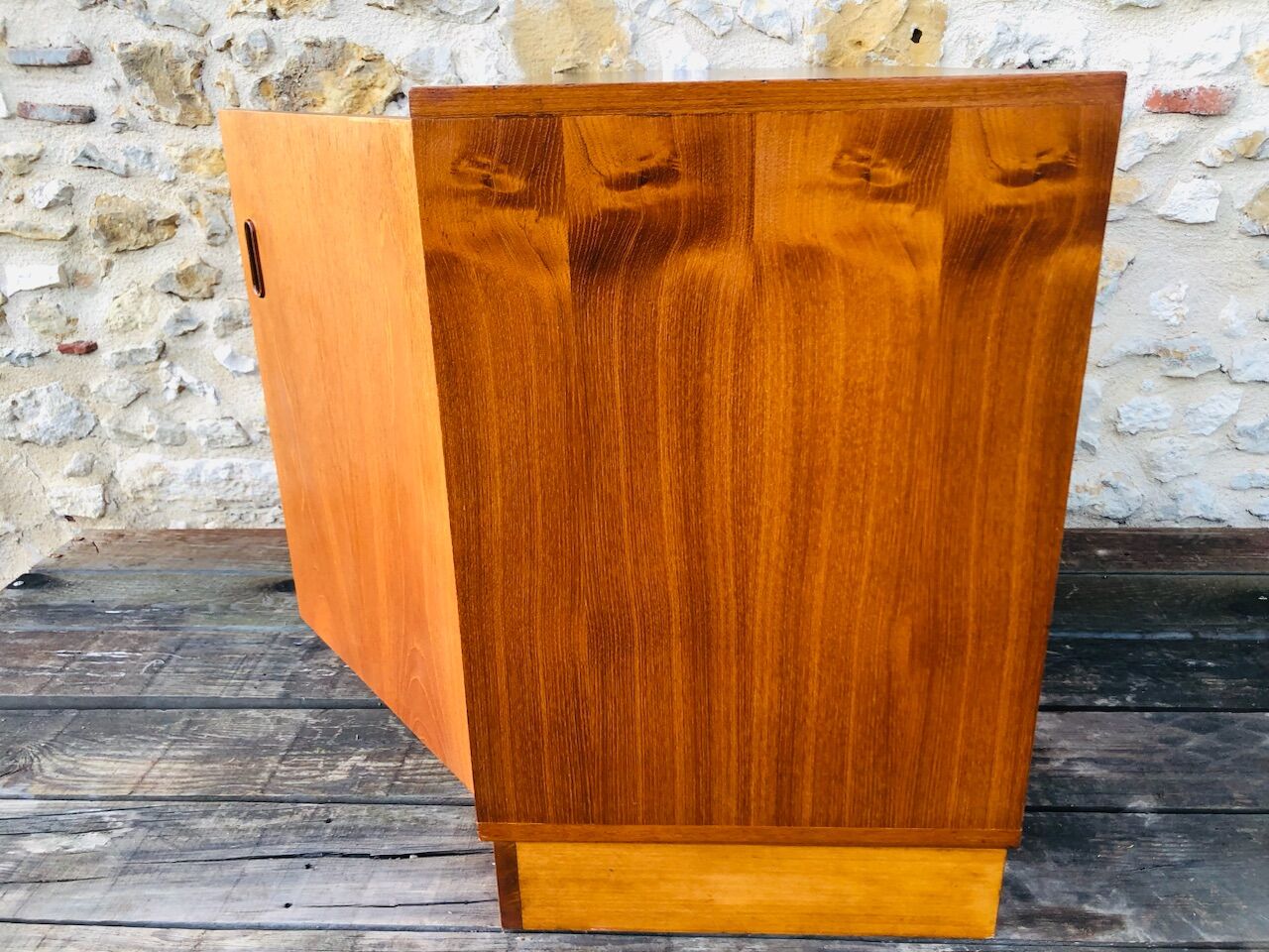 Low teak storage cabinet 60s