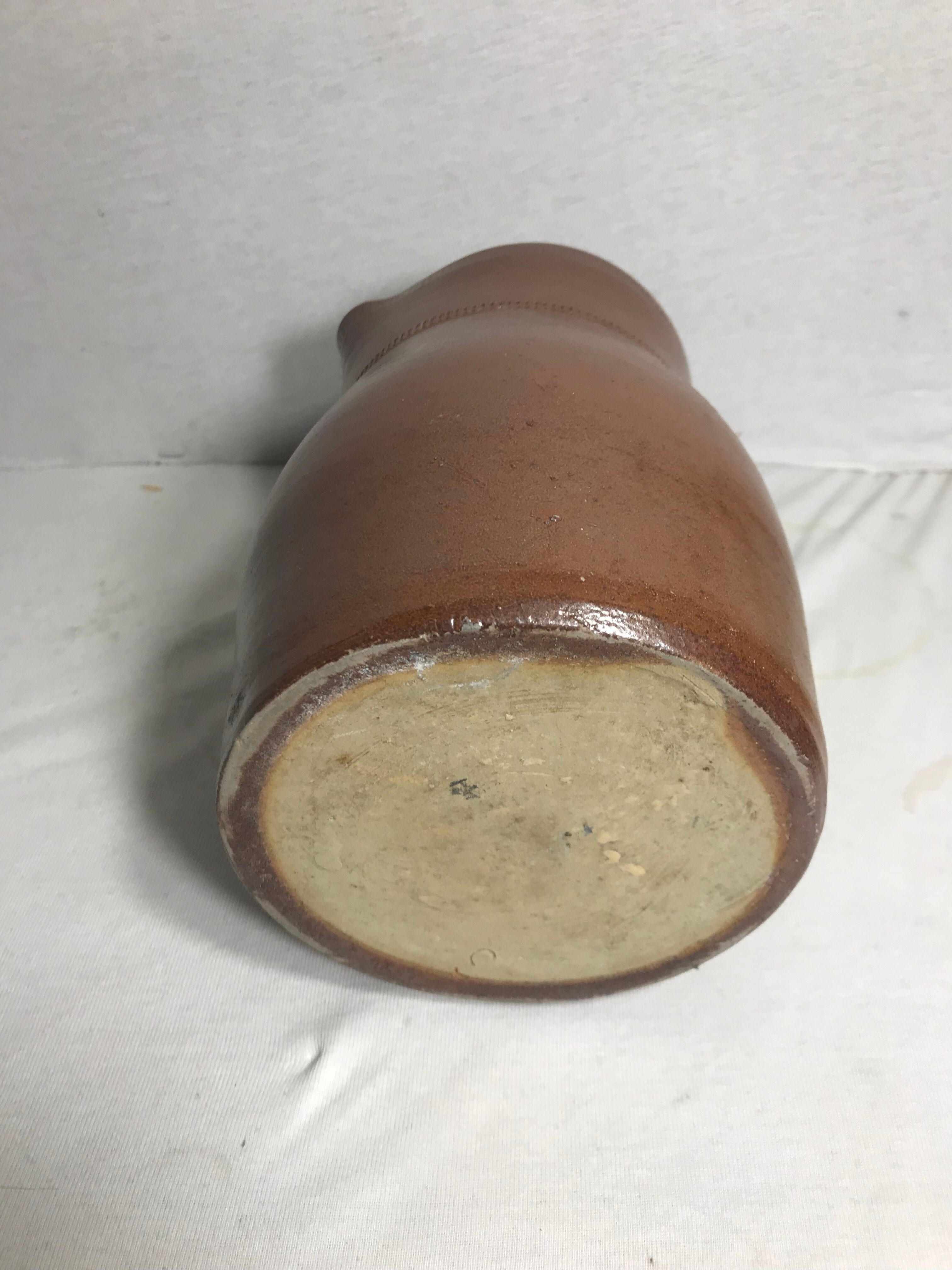 Former ceramics pitcher marron int white years 60 art de la table vintage