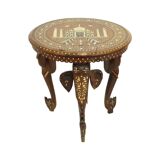 Anglo-Indian Taj Mahal Side Table Plant Table Teak 41cm