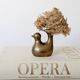 Candle holder or bird soliflore in brass, mid-century design from the 1960s.