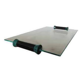 Glass and polycarbonate plateau from the 1980s Memphis style.