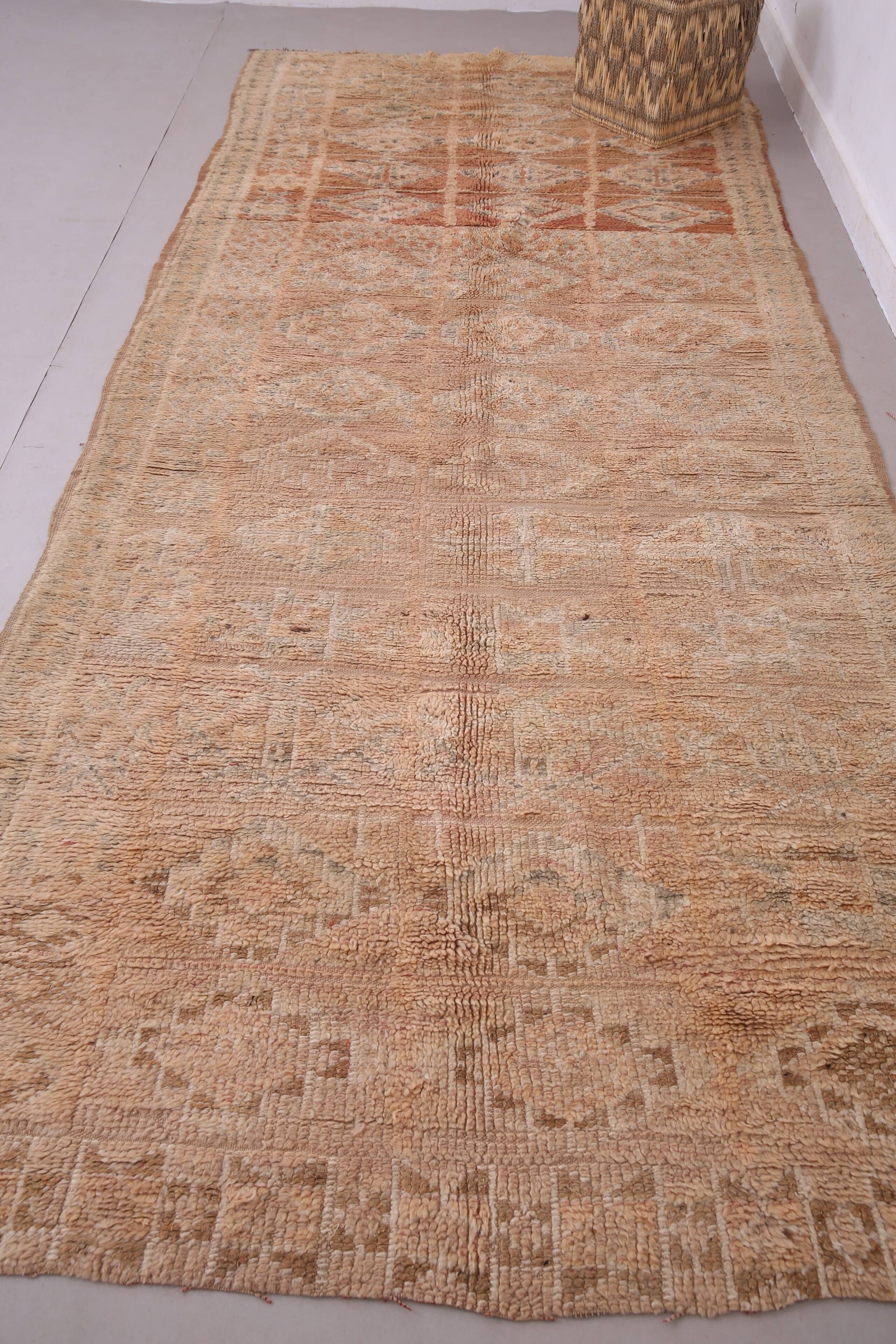 Peach Vintage Moroccan Rug 164 x 376 cm - Berber Wool Rug - Handmade Rug