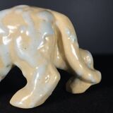 Art Deco Panthere / Cat sculpture in signed ceramic, Domien Ingels style
