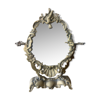 Vintage brass vanity mirror