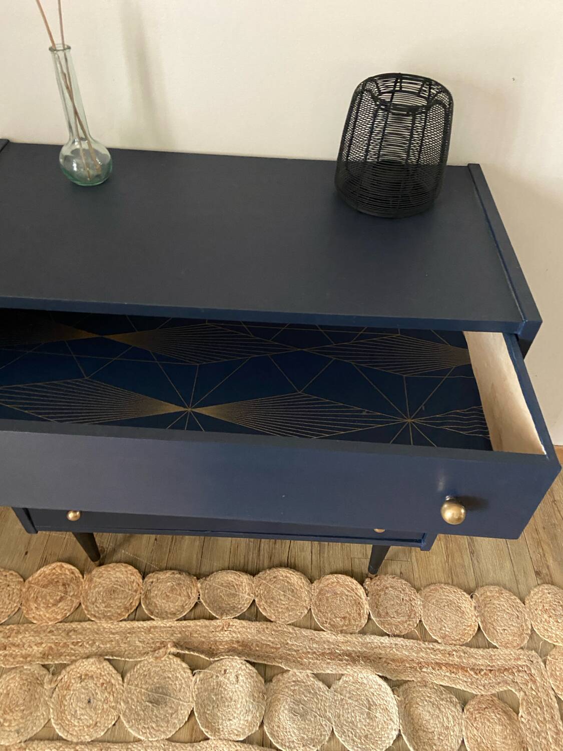 Vintage dark blue chest of drawers