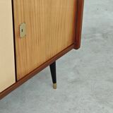 4-door sideboard in light beige and German wood from the 60s