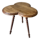 Table trèfle en bois tourné