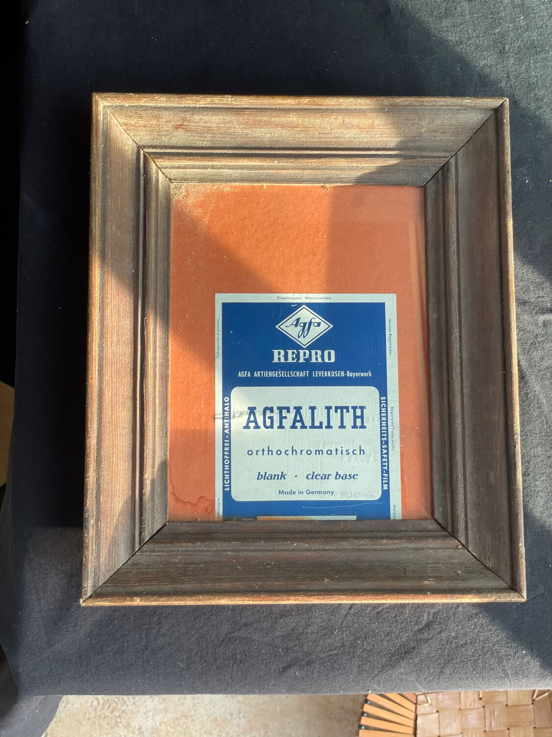 Old solid oak wood photo frame