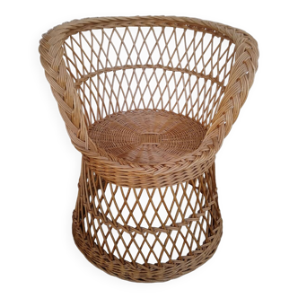 vintage rattan throne armchair 1970