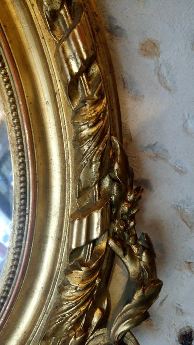 Mirror oval wood stuck and Golden State 110 x 68