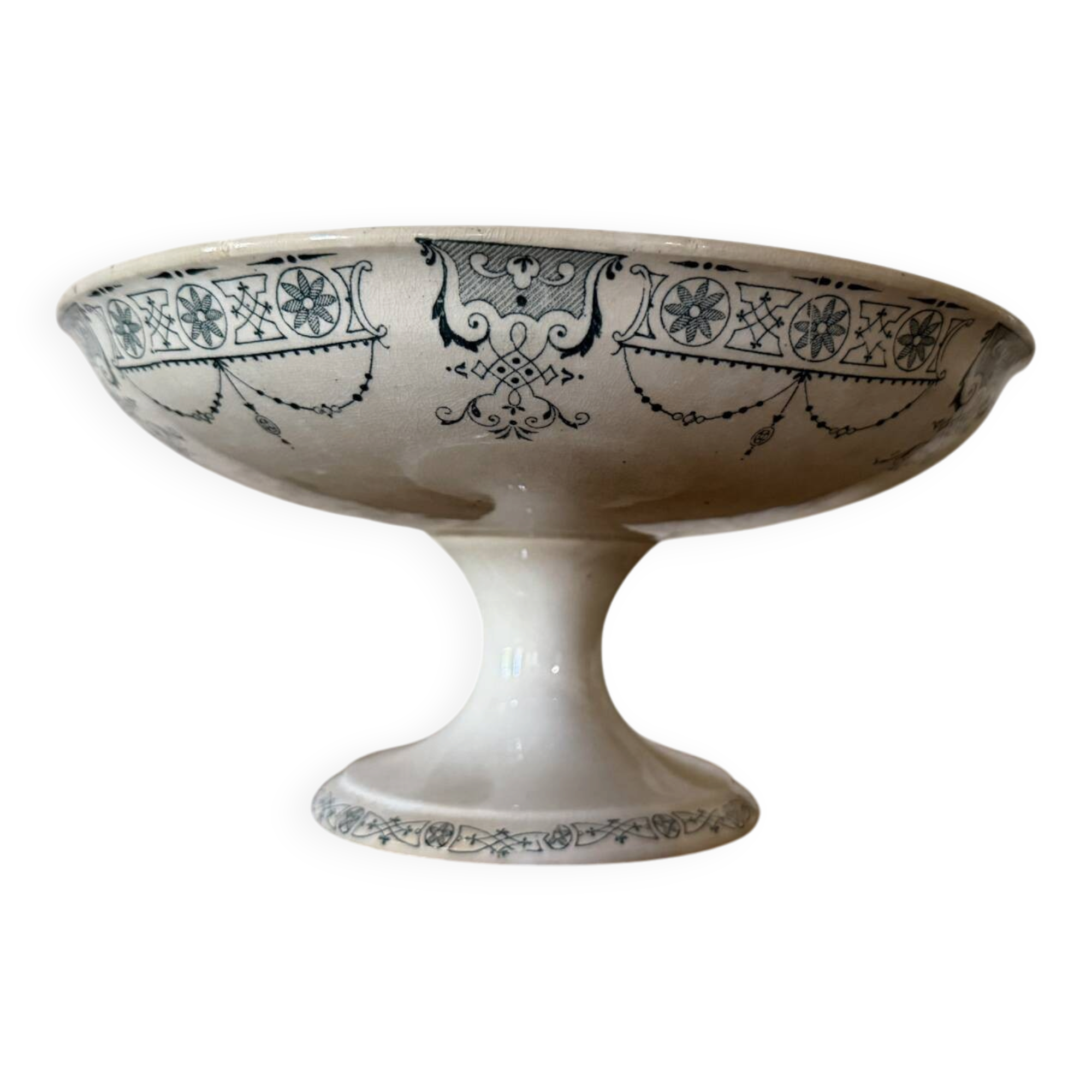 Earthenware compote dish KG Luneville