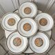 set of 6 flat plates Sarreguemines model "Nomeny" art deco 30s