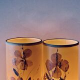 Pair of vintage dried flower lamps